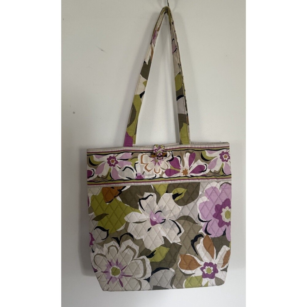 Vera Bradley Portabello Road Pattern Toggle Tote 14x13x4 Inches EUC